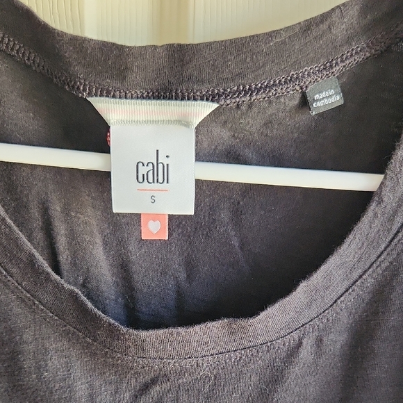 CAbi Black Long Sleeve Tee with Heart Hand Embroidery - Picture 2 of 6